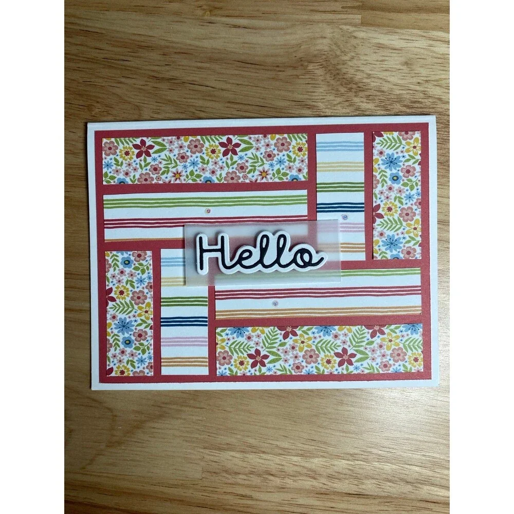 Handmade Summer Hello Blank Greeting Card A2 & Envelope